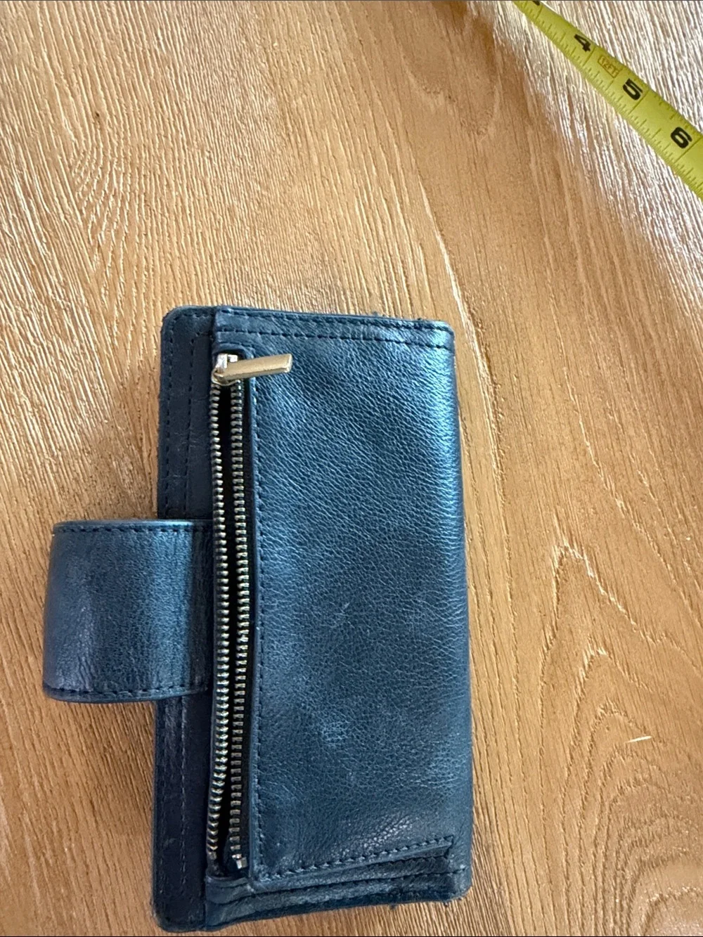 Fossil Black Leather Snap Continental Wallet